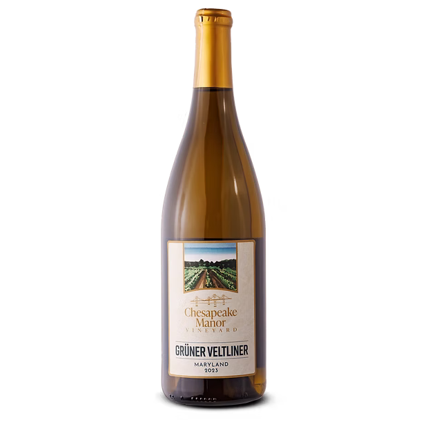 A bottle of wine from Chesapeake Manor Vineyard, where enthusiasts can join a club to experience vino at the highest level.